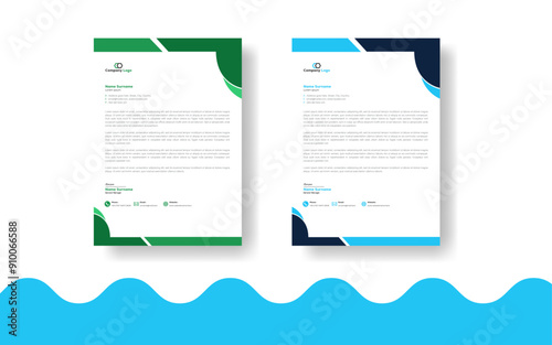 Business Letterhead Design with Template and Vector Design.