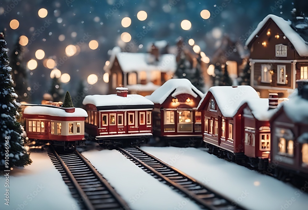 village christmas chugs train tracks snowy steam smoke locomotive ...