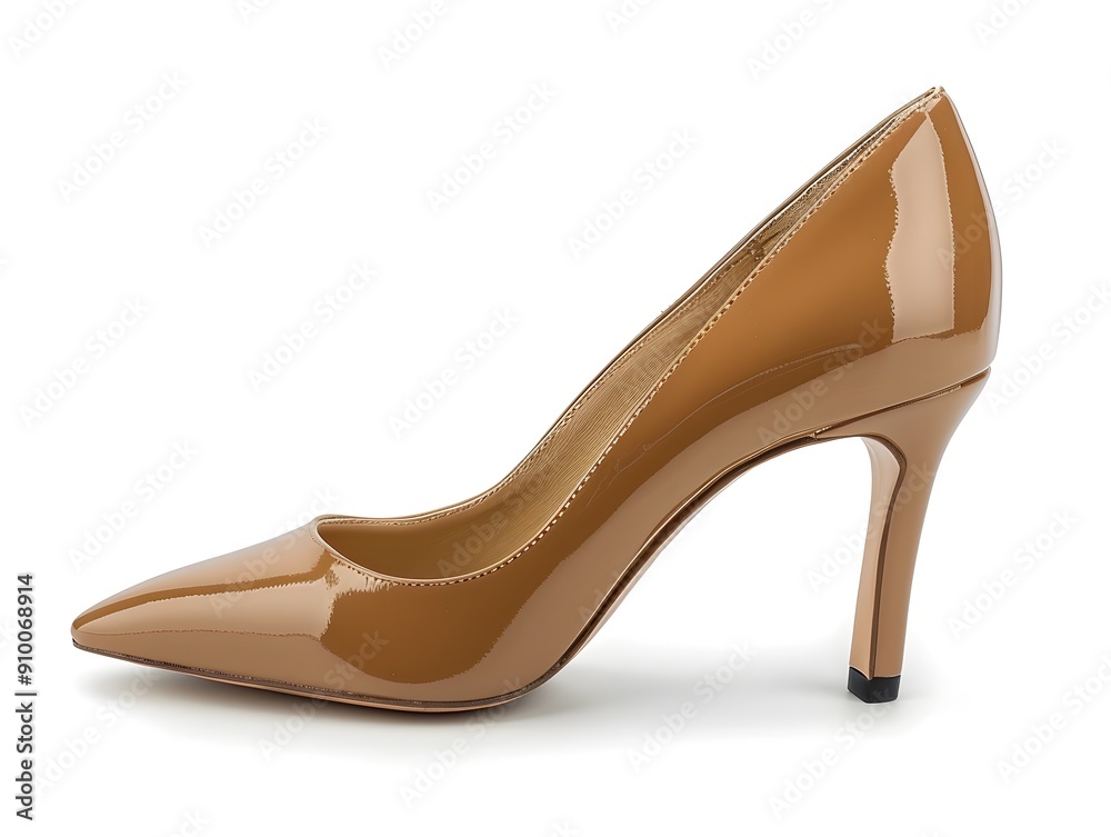 Stylish and Elegant High Heeled Shoe on White Background Stylish and Elegant High Heeled Shoe on White Background