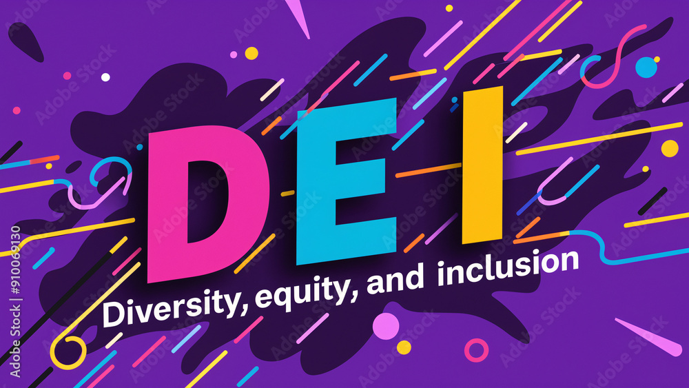 Diversity, Equity, and Inclusion (DEI) with Bold Multicolored Letters ...