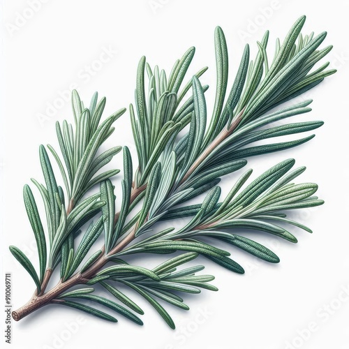 rosemary branch isolated on white or transparent 