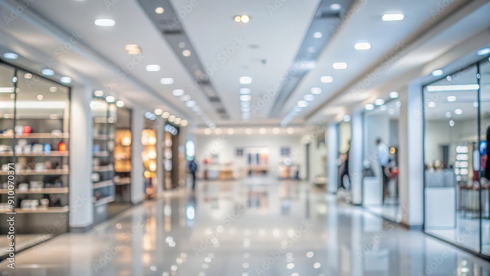 Fototapeta premium High-End Retail Space with Out-of-Focus Shopping Aisles