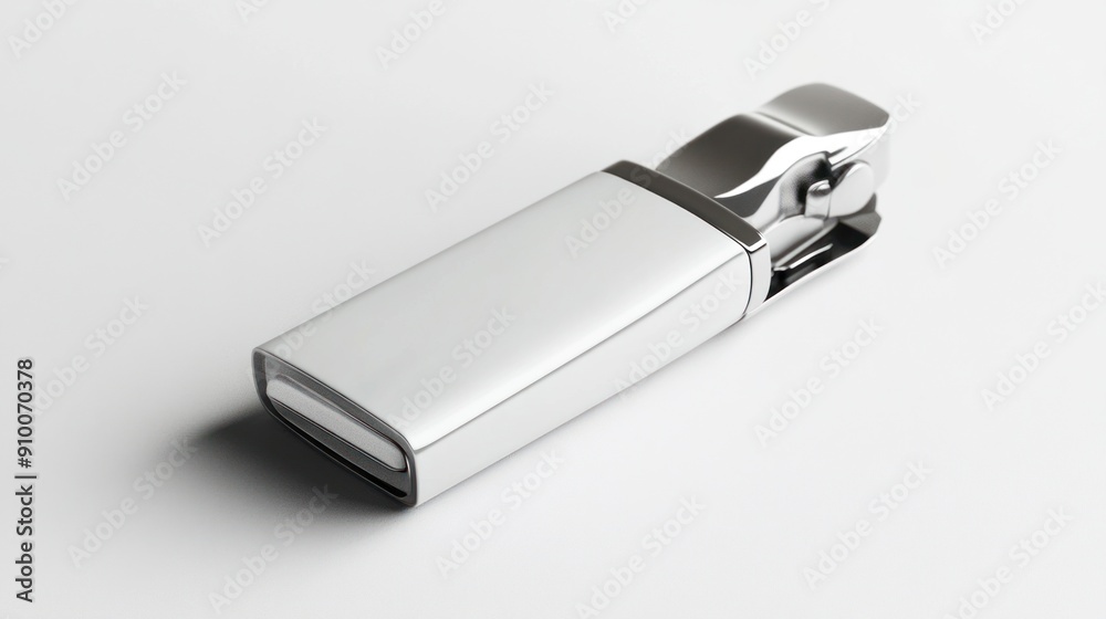 Silver and White USB Flash Drive Silver and White USB Flash Drive