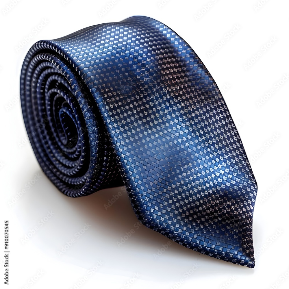 Elegant Silk Tie with Subtle Patterned Isolated on White Background Elegant Silk Tie with Subtle Patterned Isolated on White Background
