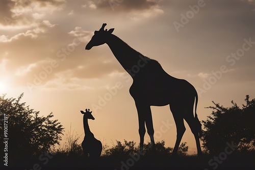 silhouette giraffe kenyasafarisavannaafricagiraffesilhouette kenya safari savanna