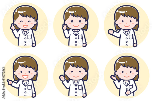 女性薬剤師のポーズセット_03