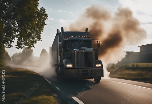 smoke exhaust truck focus soft car pollution road pipe old vehicle environment hot ecology transport air drive automobile auto gas atmosphere winter part frosty rally dakar