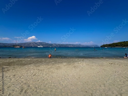 Bilin Žal Beach in Lumbarda on the island of Korcula photo