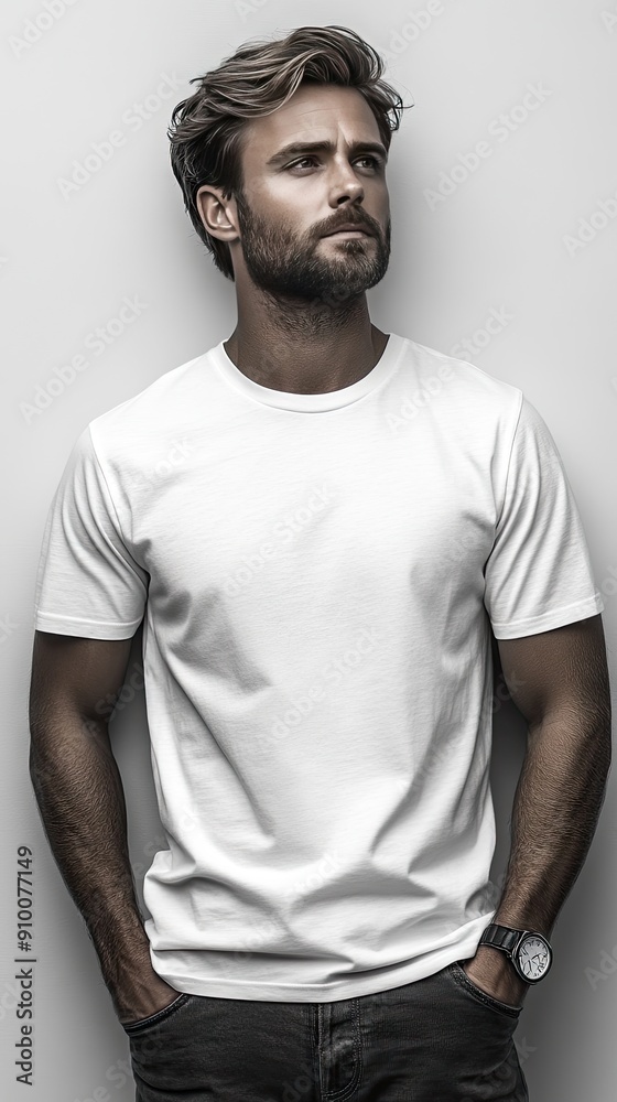Obraz premium White blank T-shirt mockup | T-shirt | Mockup