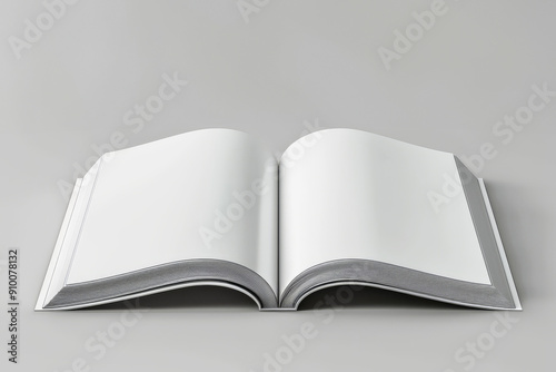 Open Book Mockup with Blank White Pages. Clean White Book Mockup