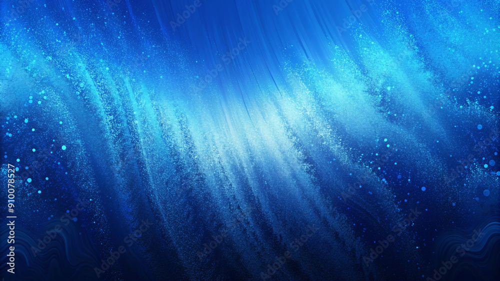 Dynamic blue abstract backdrop with glowing light rays bursting from unseen center Dynamic blue abstract backdrop with glowing light rays bursting from unseen center