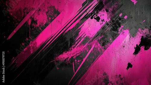 Vibrant pink black abstract art background