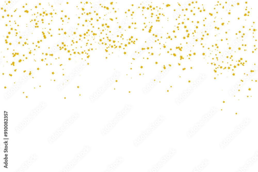 Golden seamless confetti of flying stars for a celebration background. Abstract gold stars confetti for a holiday frame Golden seamless confetti of flying stars for a celebration background. Abstract gold stars confetti for a holiday frame