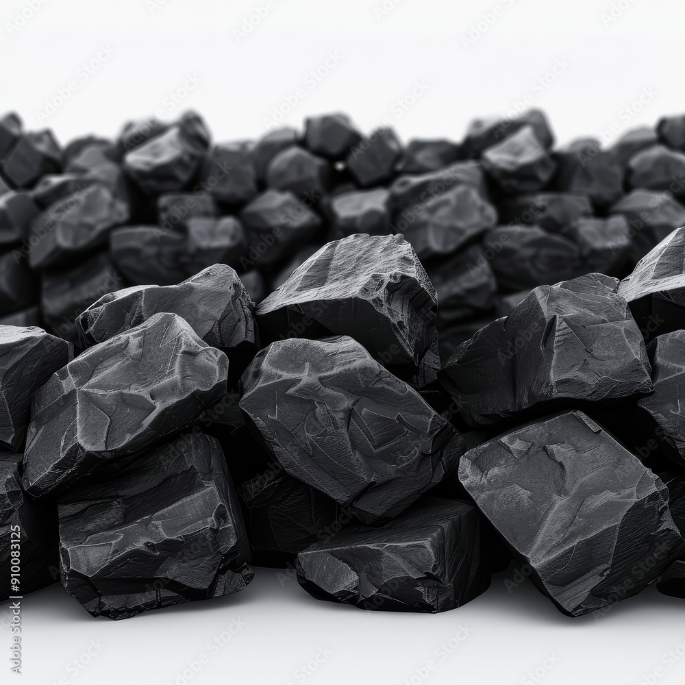 A close-up view of textured black coal pieces, perfect for industrial or natural resource themes in photography.