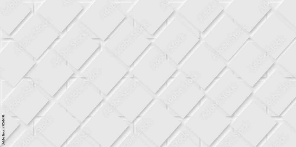 Abstract grey square shape with futuristic concept Embossed papercut background with neomorphism Abstract blurred background with Geometric light & white Space design concept. Abstract grey square shape with futuristic concept Embossed papercut background with neomorphism Abstract blurred background with Geometric light & white Space design concept.