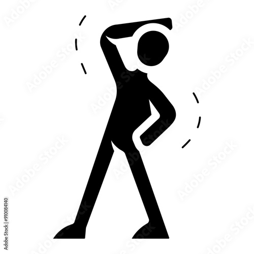 person doing stretching before workout glyph icon