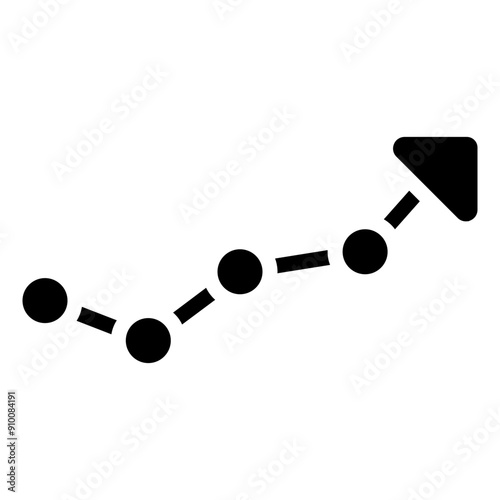 statistical line chart progress glyph icon