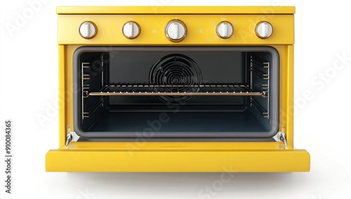 Yellow Oven with Open Door