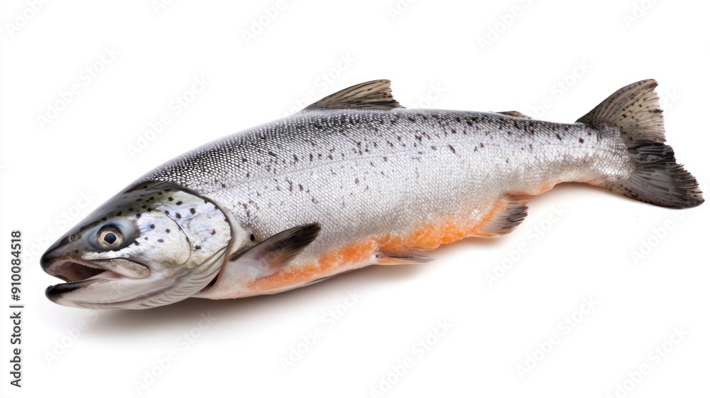 Freshly Caught Salmon on a White Background Freshly Caught Salmon on a White Background