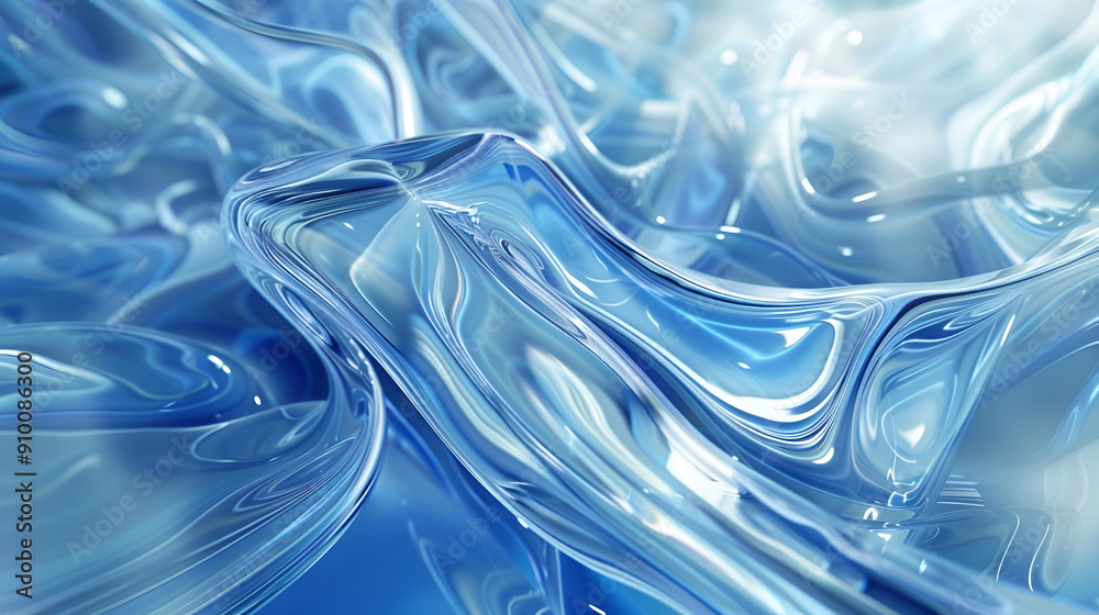 a blue background with a wavy pattern ,background with water texture, transparent liquid ,blue water waves on white background with some smooth lines in it