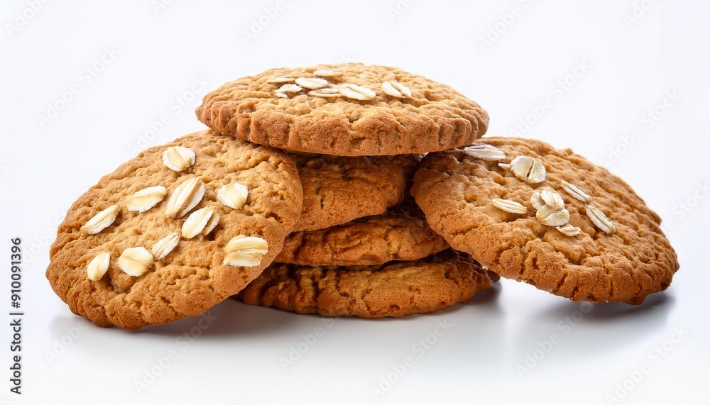 White Background with Oat Biscuit Stack White Background with Oat Biscuit Stack
