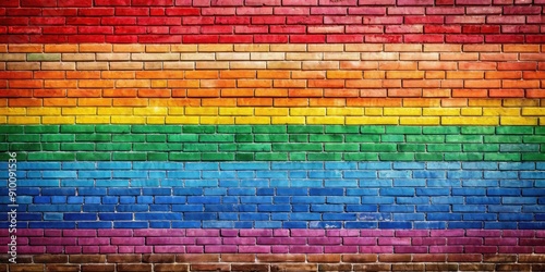 Colorful LGTBI graffiti on wall with copy space, LGTBI, rainbow, wall, graffiti, vibrant, colors, pride, LGBTQ+, diversity