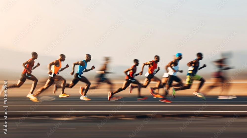 Naklejka premium Marathon Runners in Action