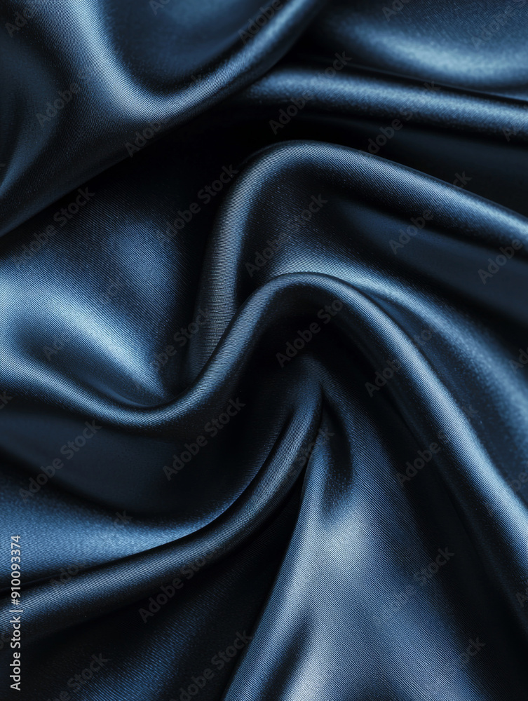 A blue fabric with a wavy texture A blue fabric with a wavy texture