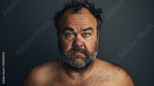 Portrait of Bearded Man with Blue Eyes
