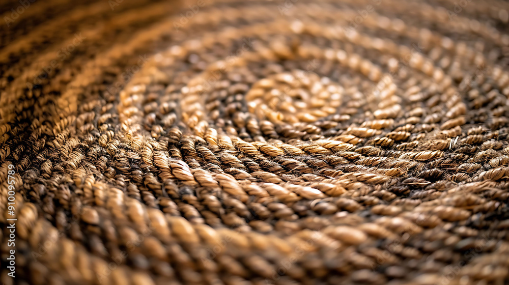 Close-up of a Woven Rope Texture with Spiral Pattern Close-up of a Woven Rope Texture with Spiral Pattern