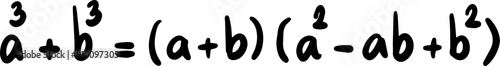 Algebraic formulae handwritten