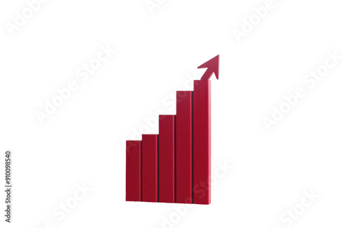 Red bar chart with upward arrow showing growth. PNG image Free Download Red bar chart with upward arrow showing growth. PNG image - GFXLoad