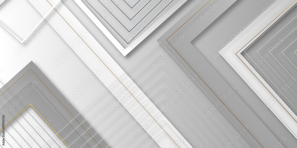 Obraz premium Modern abstract light background elegant square shape design. Technology abstract background with silver metallic square shapes. Geometric vector design. Modern, futuristic. Light dark shades. 