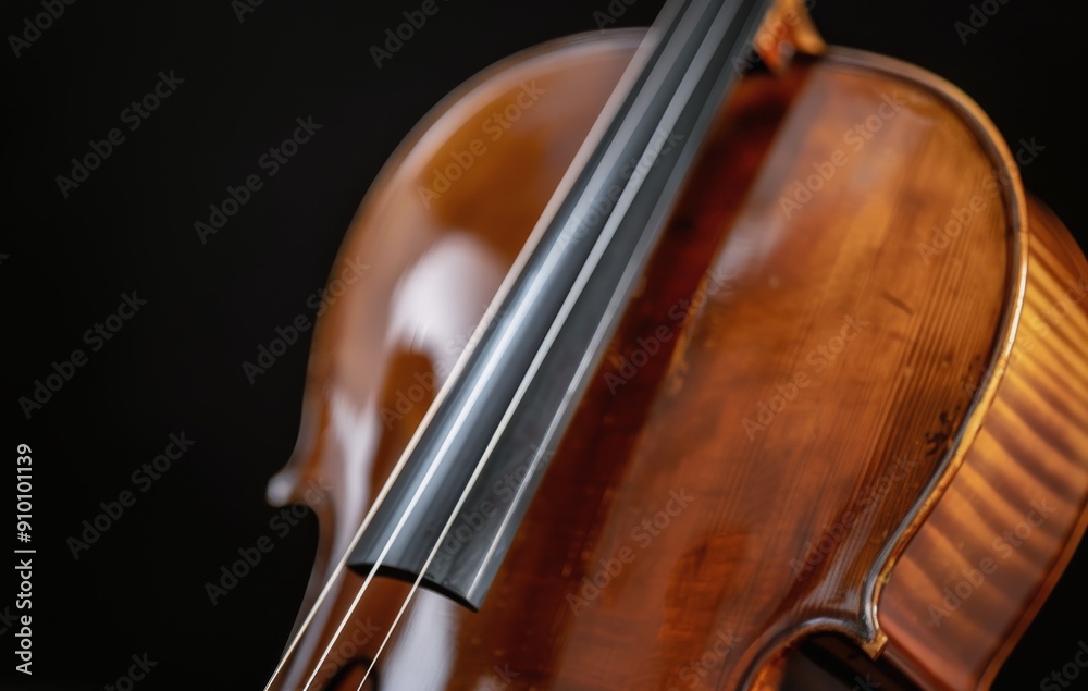 Close-Up of a Vibrant Violin Against a Dark Background Close-Up of a Vibrant Violin Against a Dark Background