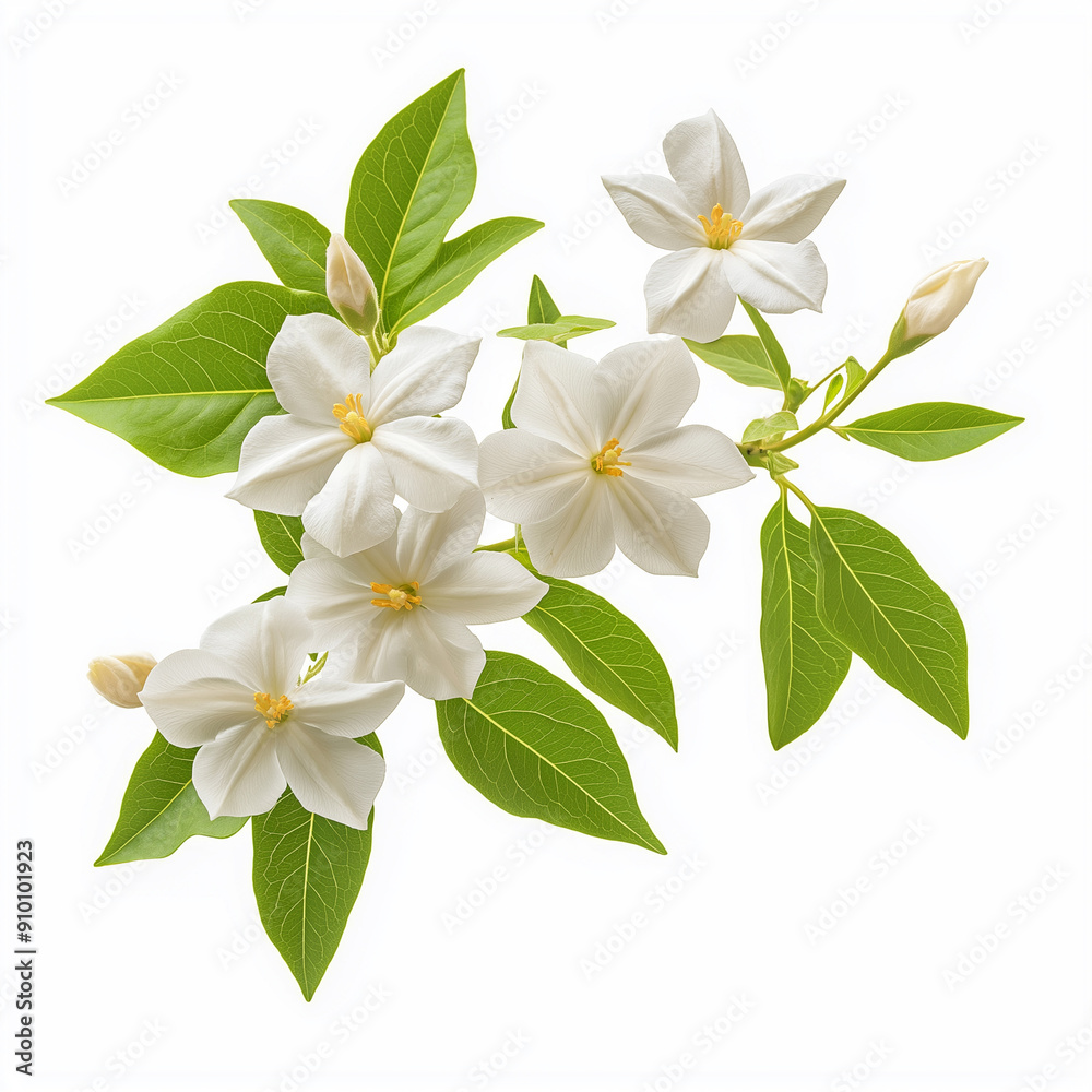 Jasmine flowers on a white background. Jasmine flowers on a white background.
