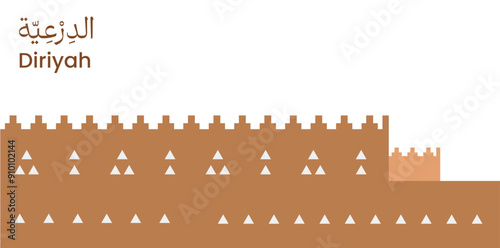 Web Translation: Welcome to Diriyah. Kingdom of Saudi Arabia. Traditional pattern Najd region. Founding Day