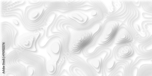 Abstract geometric layered curve line white background. 3d render, paper cut vector art background banner texture. multi layer cutout geometric patterns with smooth wavy layer. white background.