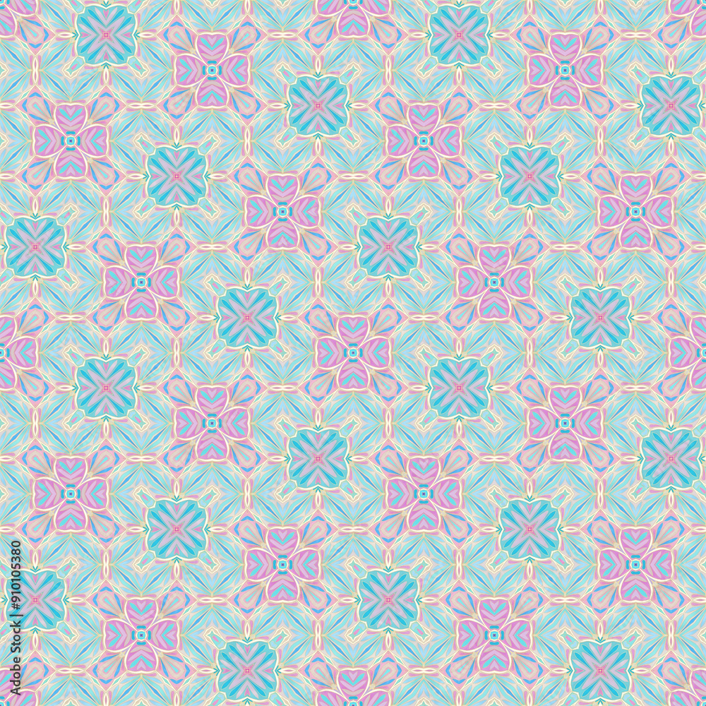 Pink Blue Abstract Seamless Pattern Background, Digital Wallpaper, Geometric Print, Instant Download, Generative AI, illustration Wallpaper, Background, Design for Febric.