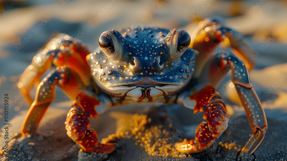 Closeup of a Crab on the Beach - Realistic Image Closeup of a Crab on the Beach - Realistic Image