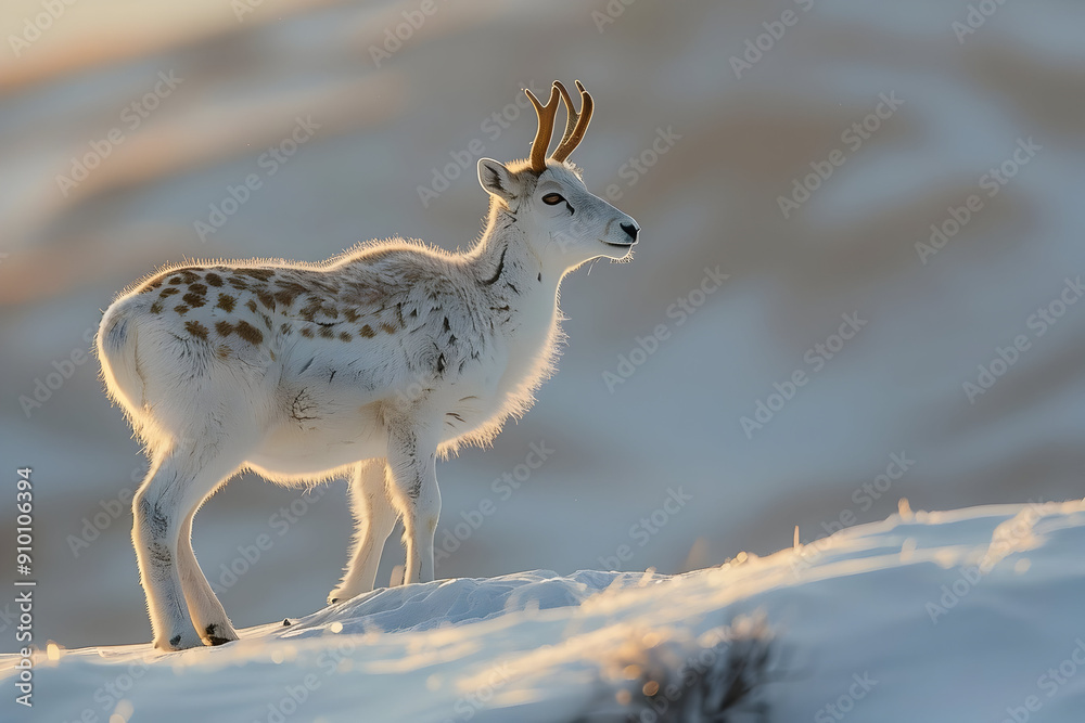 White-Tailed Deer in Snowy Landscape - Wildlife Photography White-Tailed Deer in Snowy Landscape - Wildlife Photography