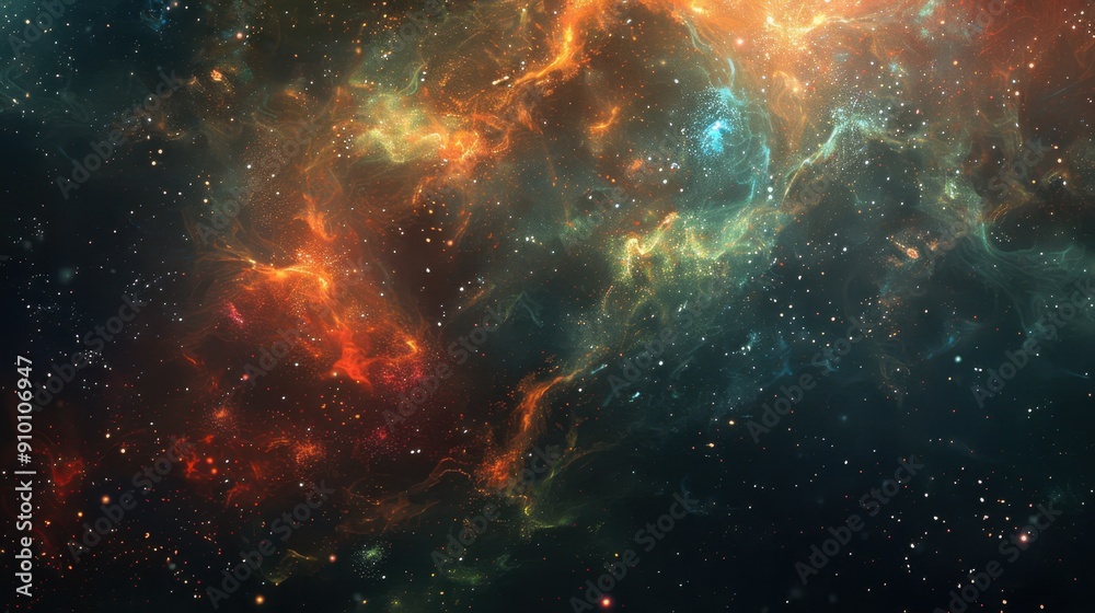 Vibrant Cosmic Nebula - Dazzling Interstellar Phenomenon Vibrant Cosmic Nebula - Dazzling Interstellar Phenomenon