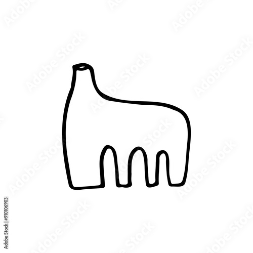 four Legged Ceramic Vase - Hand Drawn Doodle