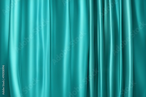 Wallpaper Mural Bright turquoise silk curtain with a lively sheen to showcase dynamic, Ai generated Torontodigital.ca
