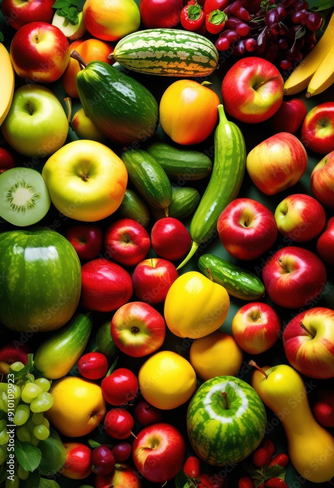 vibrant top down perspective colorful fresh produce displayed bountiful arrangement various fruits vegetables, organic, market, healthy, nature, food vibrant top down perspective colorful fresh produce displayed bountiful arrangement various fruits vegetables, organic, market, healthy, nature, food