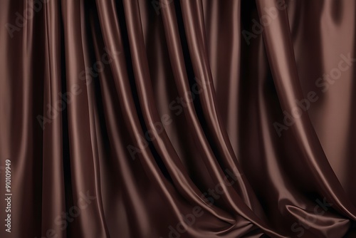 Wallpaper Mural Deep mahogany brown silk curtain with a classic sheen for luxury merchandise, AI Generated Torontodigital.ca