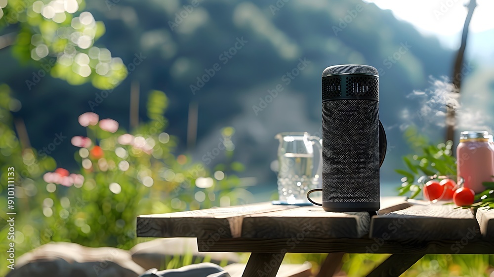 Fototapeta premium Portable Speaker Enjoying the Outdoors
