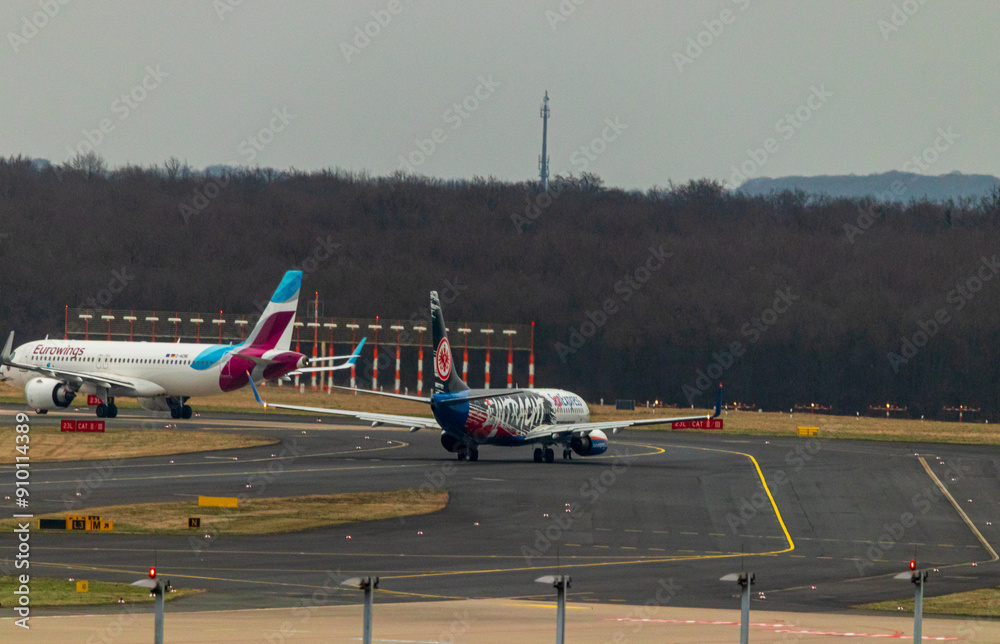 Sunexpress Frankfurt Terminal 1 Oder 2 Sunexpress aircraft in the Eintracht Frankfurt livery on the taxiway