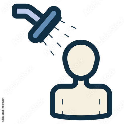 bathing water shower icon