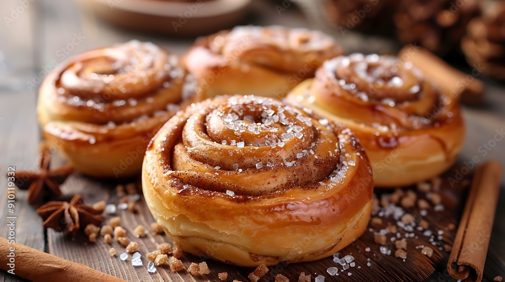 Delectable new cinnamon buns with sugar and cinnamon rings Delectable new cinnamon buns with sugar and cinnamon rings