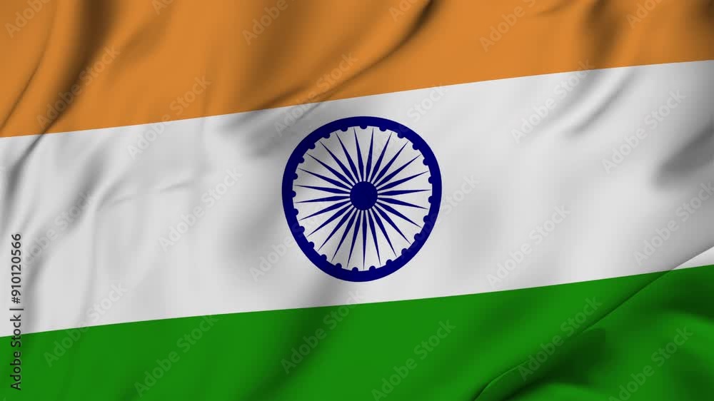 Indian flag seamless loop animation. 4k resolution footage
